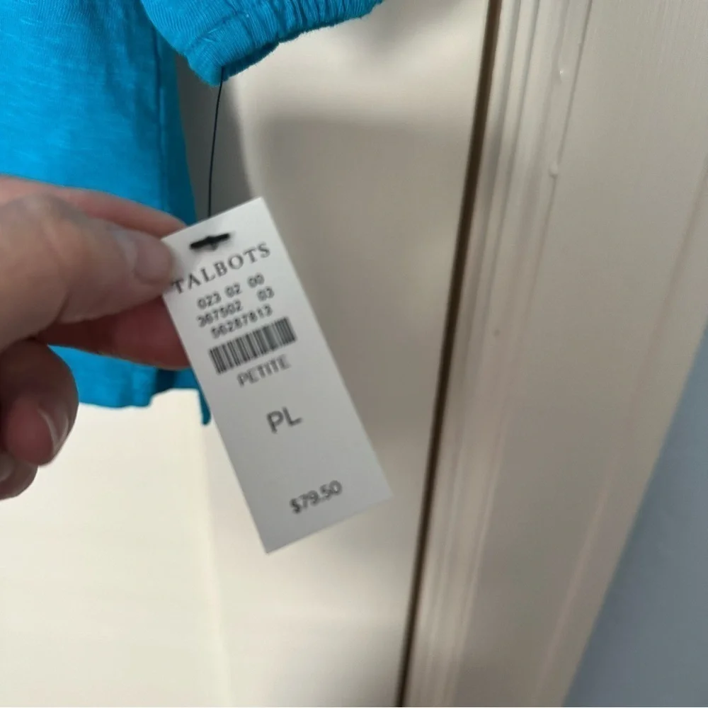 Talbots Teal Peasant Top LP